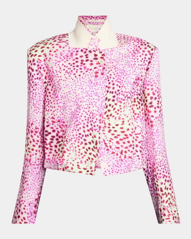 Vasti Printed Stand Collar Jacket